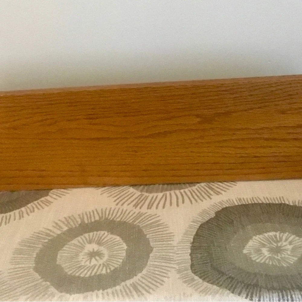 Solid oak dish display decorative farmhouse wall shelf reversible 24”